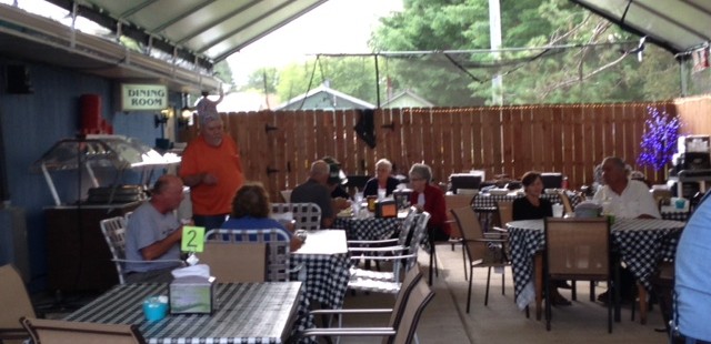 Patio seating at Main Street Ed’s